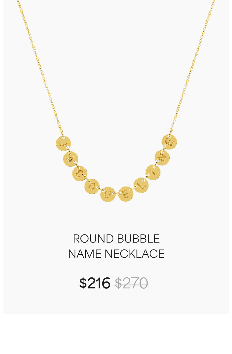 Round Bubble Name Necklace