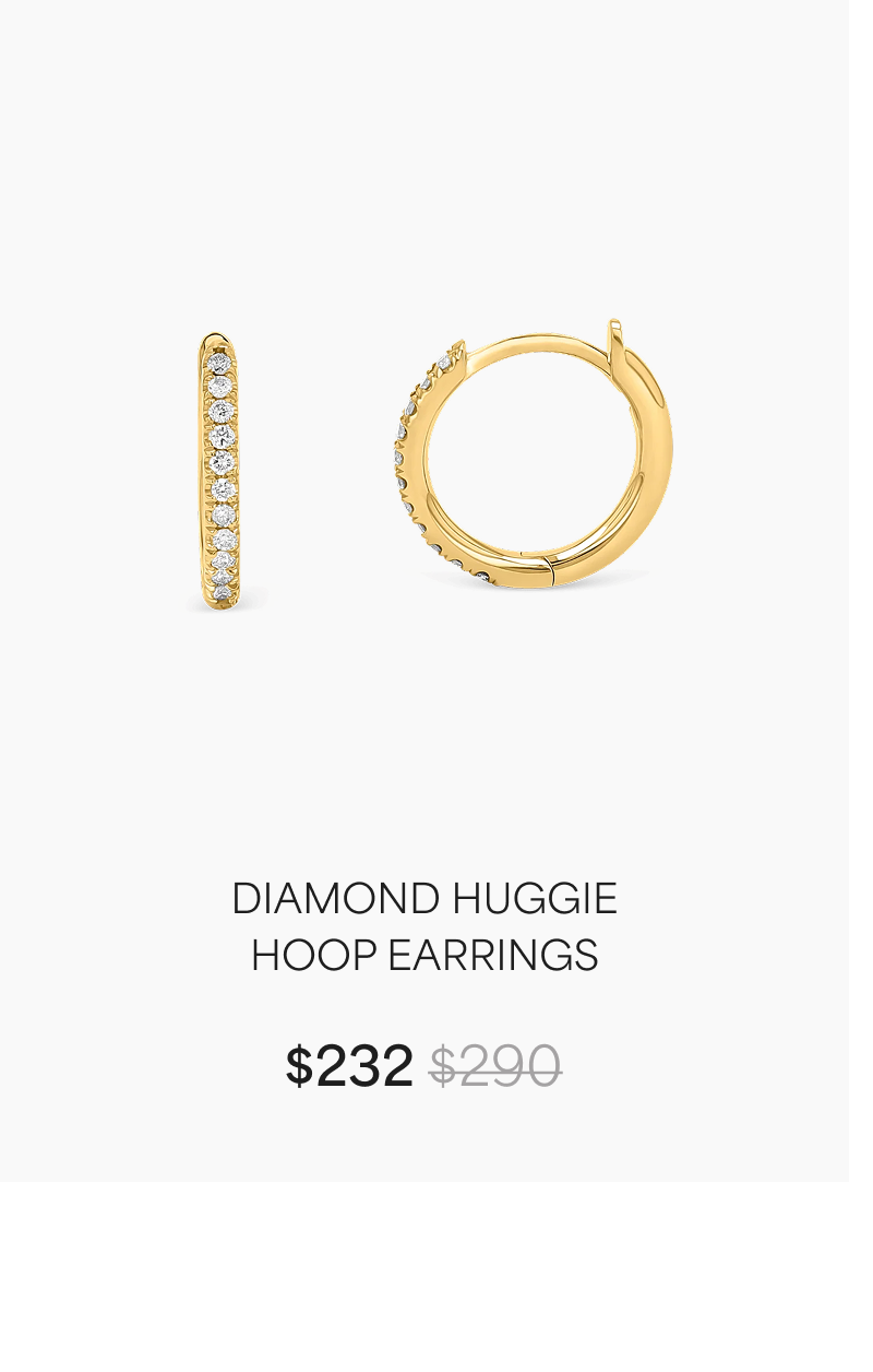 Diamond Huggie Hoop Earrings