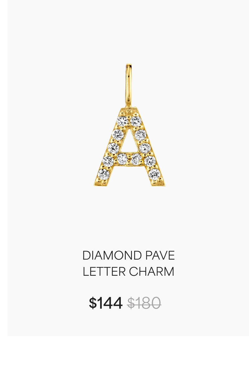 Diamond Pave Letter Charm