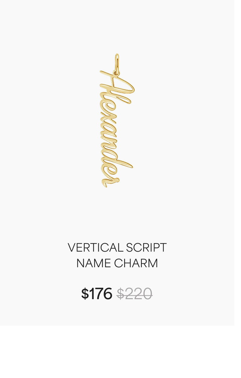 Vertical Script Name Charm