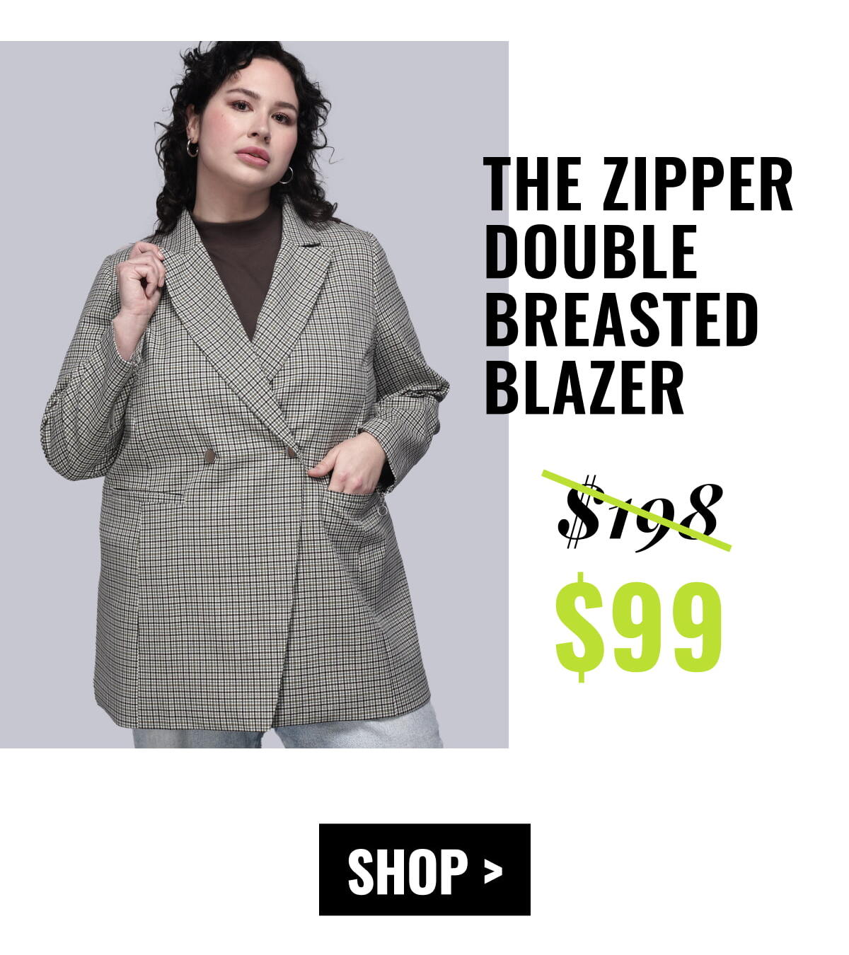 The Zipper Double Breasted Blazer