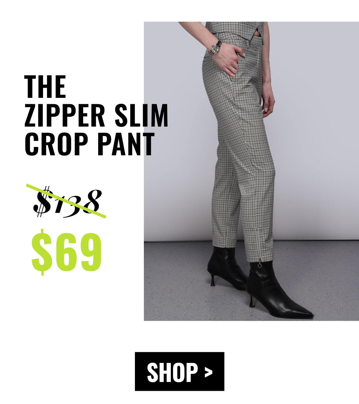 The Zipper Slim Crop Pant