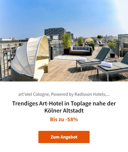 Trendiges Art-Hotel in Toplage nahe der Kölner Altstadt