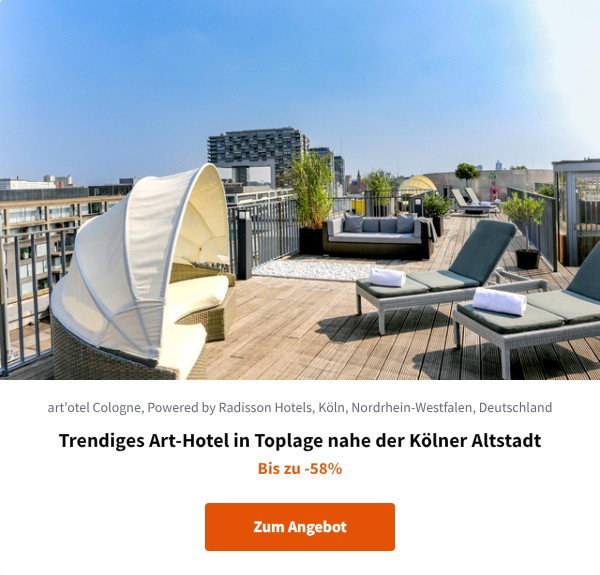 Trendiges Art-Hotel in Toplage nahe der Kölner Altstadt