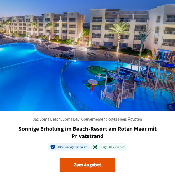 Sonnige Erholung im Beach-Resort am Roten Meer mit Privatstrand