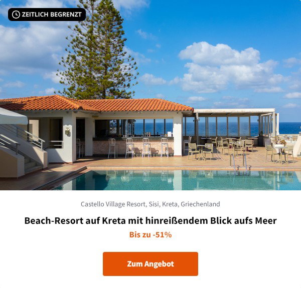 Beach-Resort auf Kreta mit hinreißendem Blick aufs Meer
