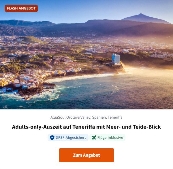 Adults-only-Auszeit auf Teneriffa mit Meer- und Teide-Blick