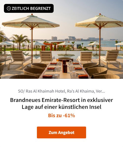 Brandneues Emirate-Resort in exklusiver Lage auf einer künstlichen Insel