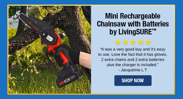 Mini Rechargeable Chainsaw with Batteries by LivingSURE™
