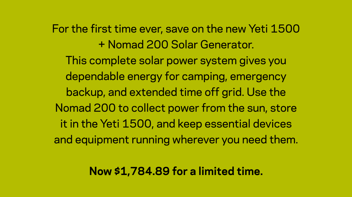 Save $315 On Yeti 1500