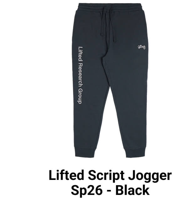 Lifted Script Jogger Sp26 - Black