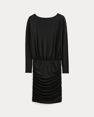 Image | Drapey Jersey Ruched Mini Dress | Black