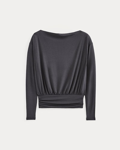 Image | Drapey Jersey Slouchy Top | Black
