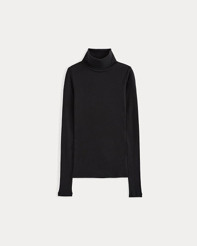 Image | Tissue Long-Sleeve Turtleneck | Black