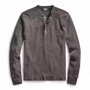 Cotton Waffle Knit Henley
