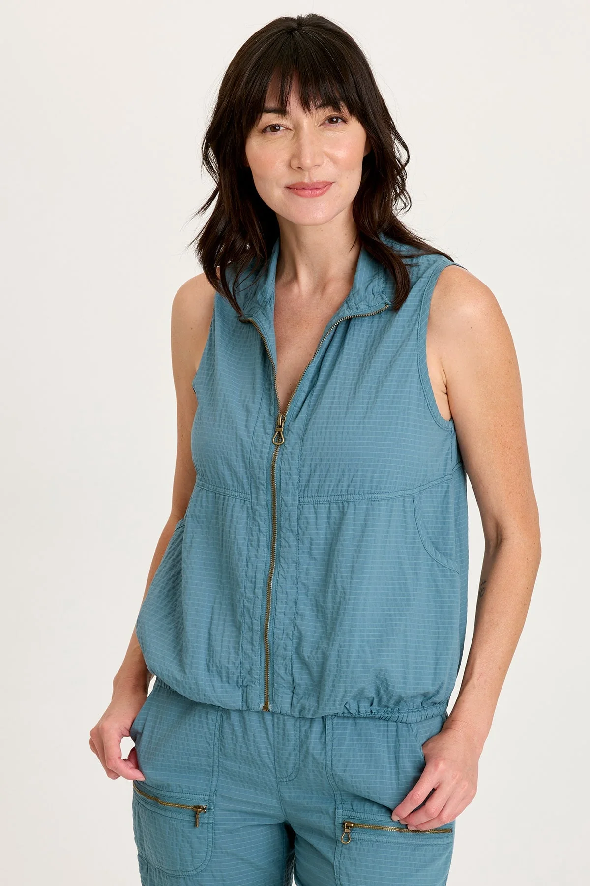 Image of Tallis Textured Zip Front Vest