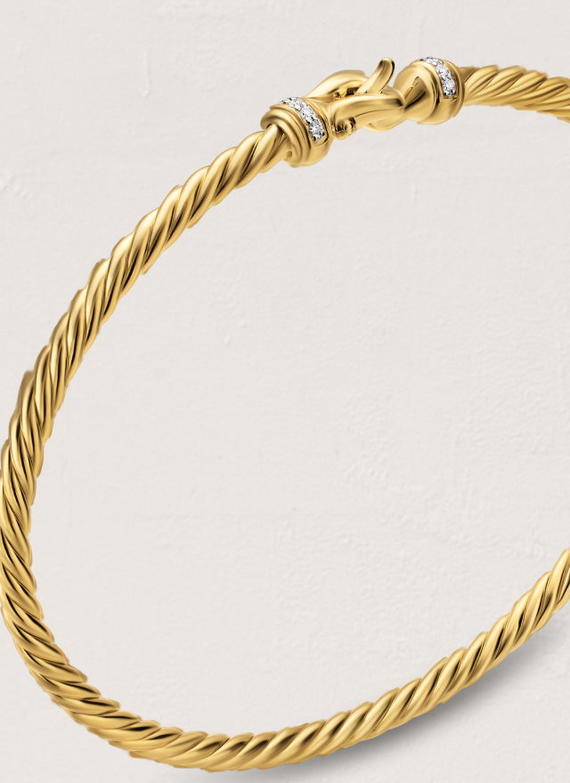 PDP_Micro Cablespira® Flex Buckle Bracelet18K Yellow Gold with Diamonds, 2.6mm