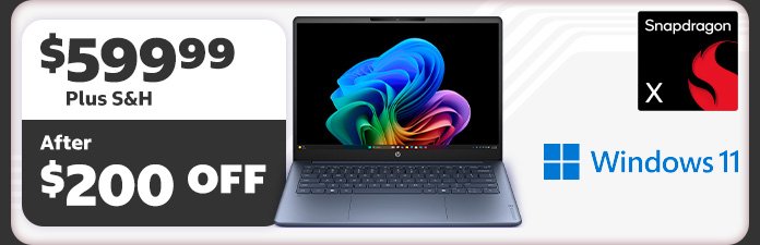 HP OmniBook 3 14-inch Next Gen AI Laptop. $599.99 After $200 OFF Plus S&H