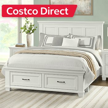 Rose Universal Broadmoore Bed Frame with Storage, White, King