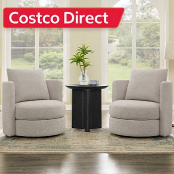 Thomasville Davos Swivel Chairs, 2-pack, Gray