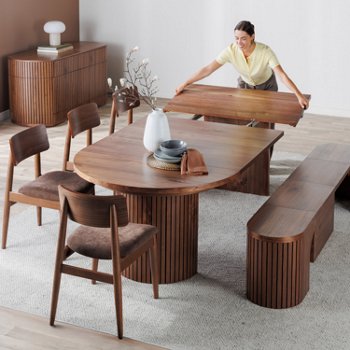 Transformer Table Extendable Round Dining Collection, 7-Piece