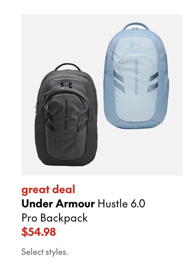 Under Armour Hustle 6.0 Pro Backpack
great deal
54.98
Select styles.