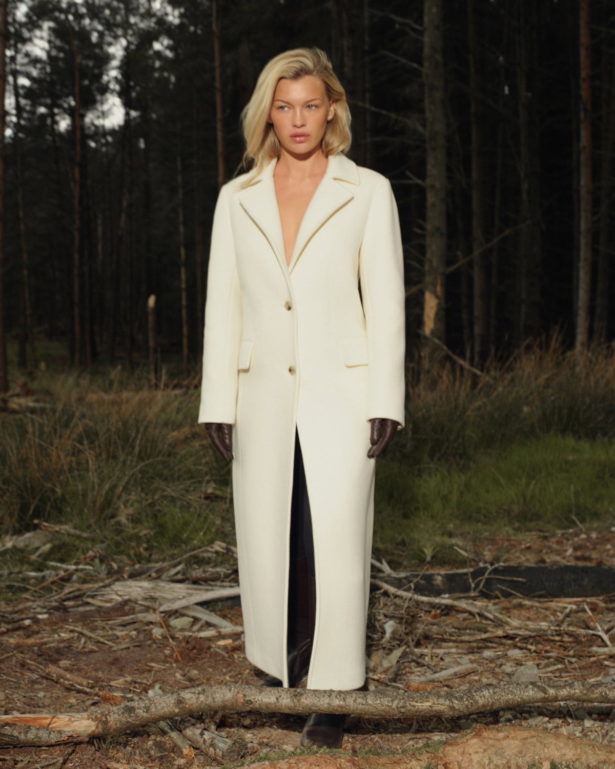 CORAZON Semi-fitted wool coat