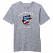Bass Pro Shops Flag Logo Short-Sleeve T-Shirt for Kids - Heather Gray
