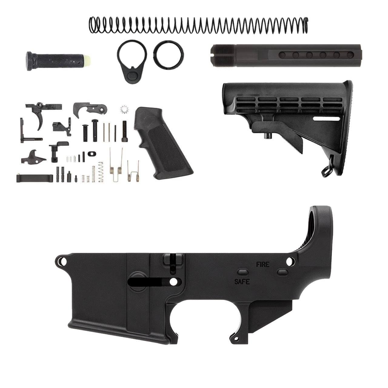 Image of 80% Lower - Fire/Safe Marked - Forged - Assembly Kit