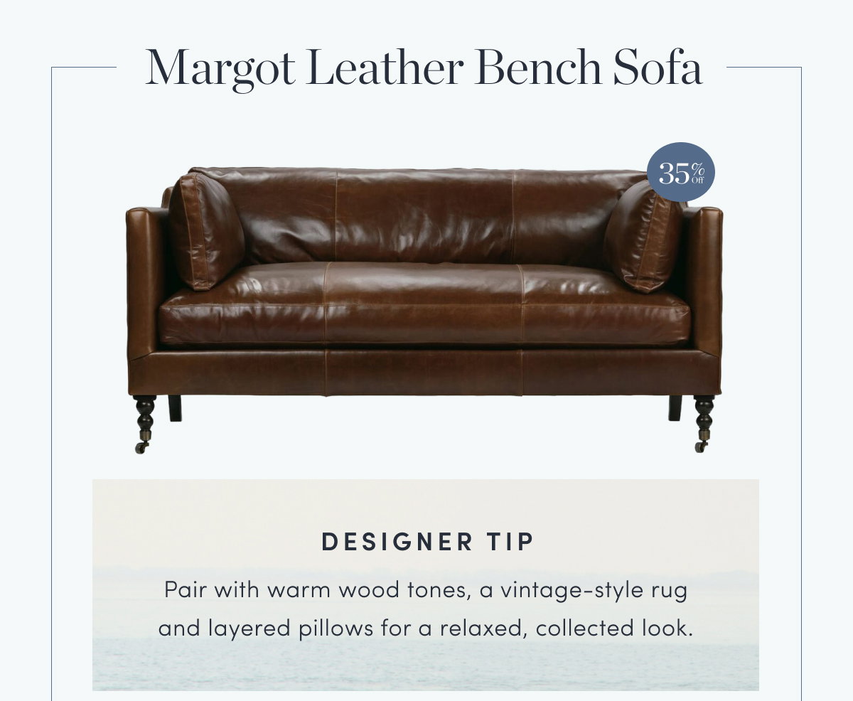 Margot Leather Bench Sofa