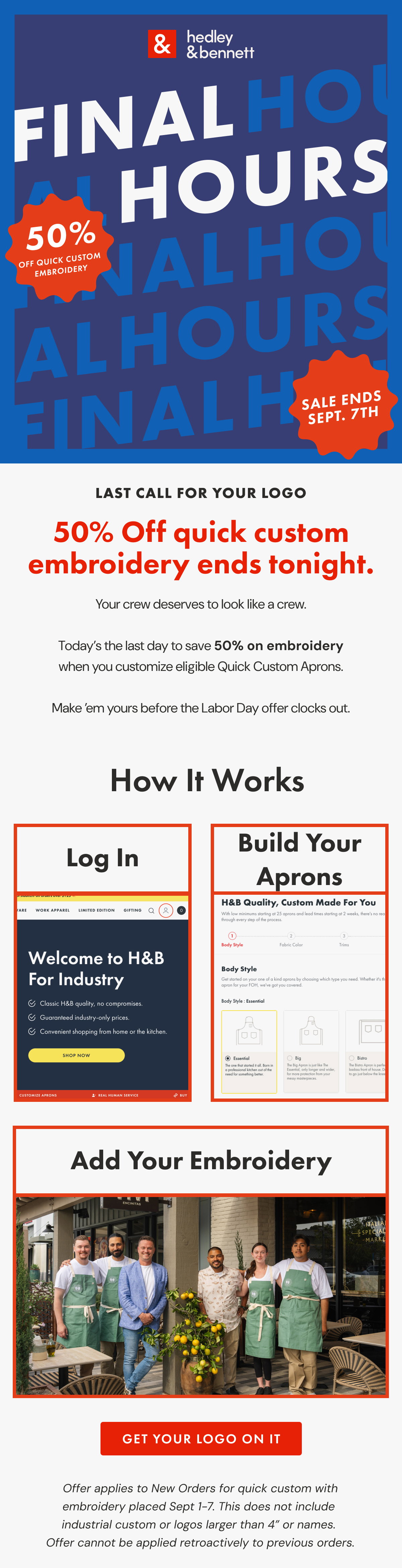 Last call: Your logo, 50% off - Shop Now