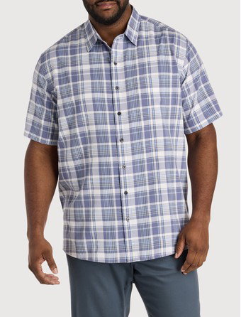 Plaid Microfiber Sport Shirt
