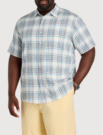 Microfiber Small Plaid Sport Shirt
