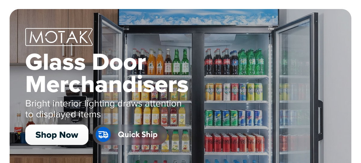 MoTak Quick Ship Glass Door Merchandiser Refrigerators