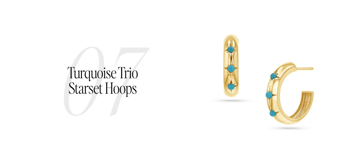 Turquoise Trio Starset Hoops