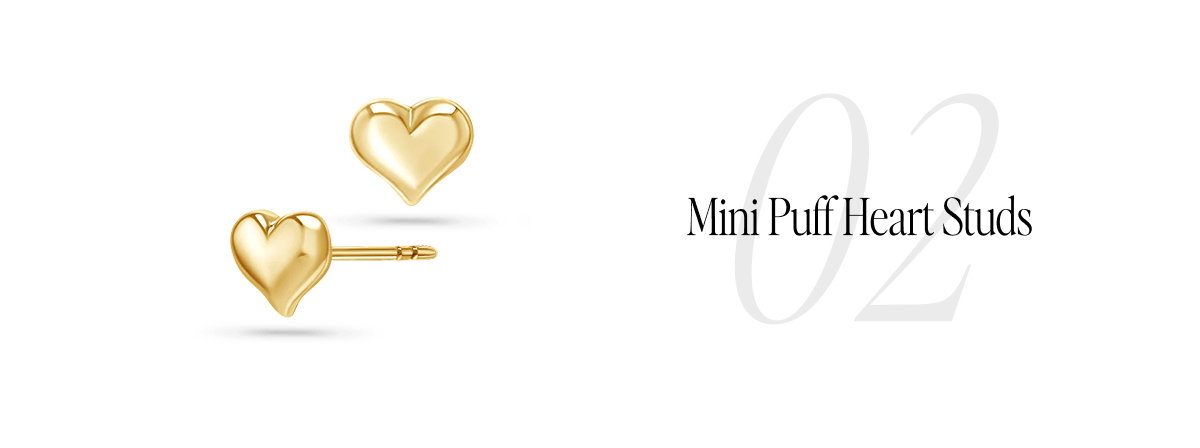 Mini Puff Heart Studs