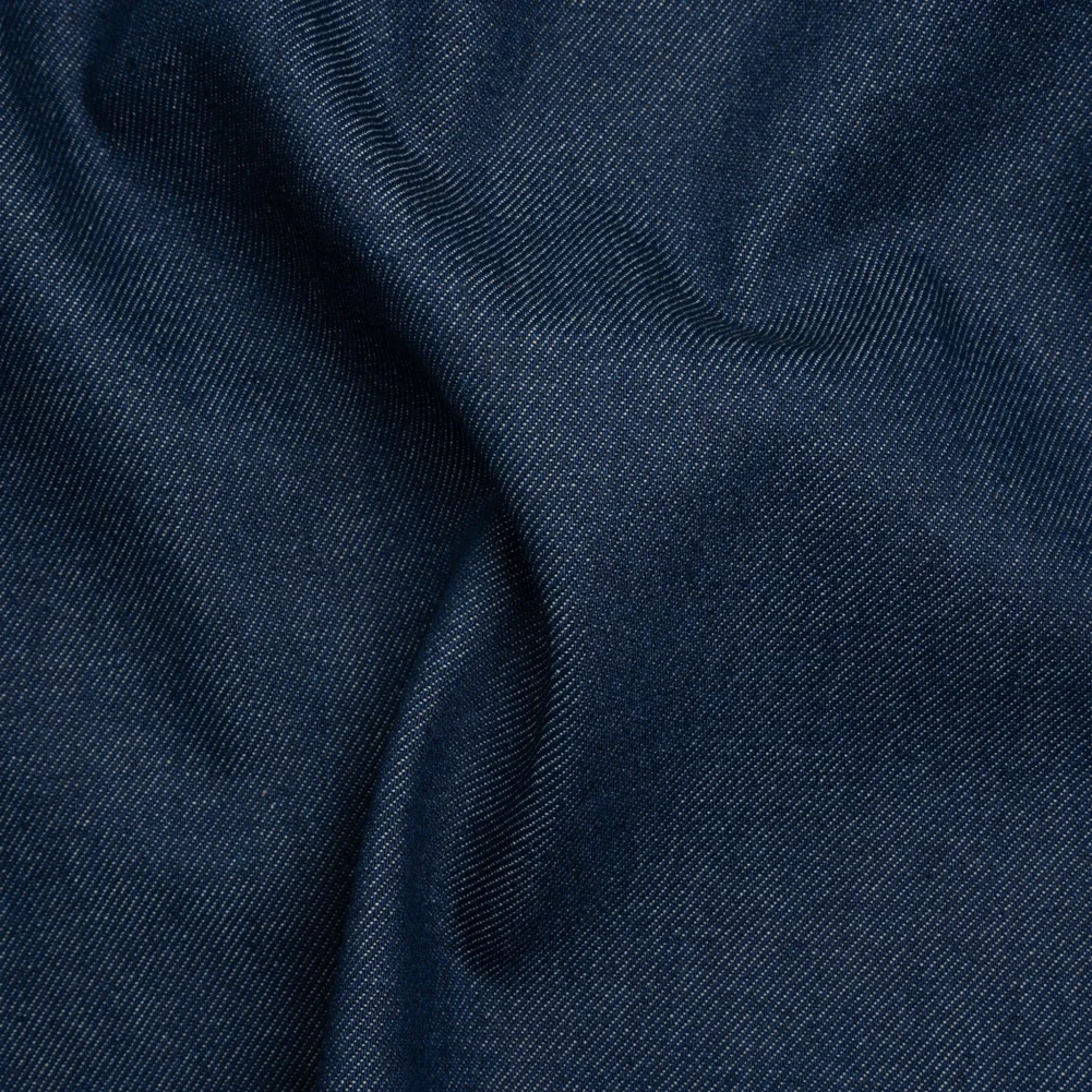 Image of Lightweight Rigid Cotton Denim Twill - Light Indigo and Cream - Deadstock