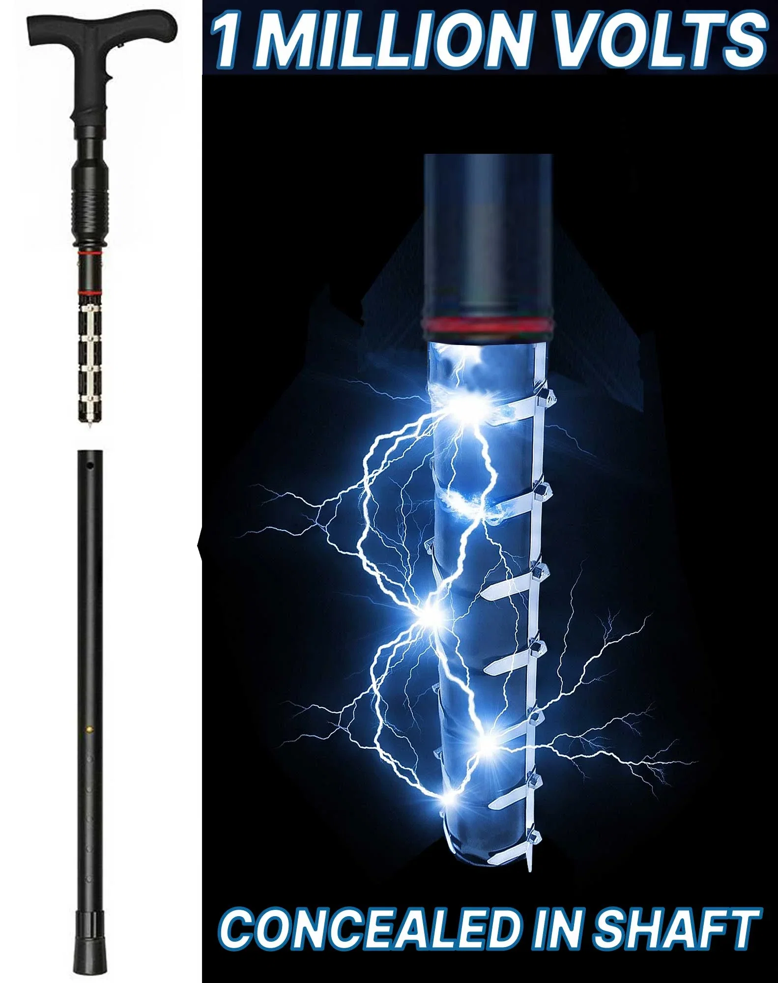 Image of Zap Cane: Hidden Style Stun Gun & LED Flashlight, Rechargeable