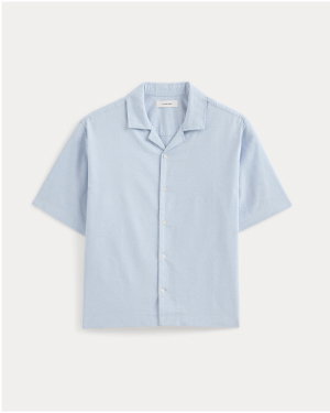 Image | Cropped Resort Shirt | Light Blue