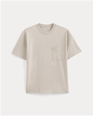 Image | Oversized Midweight Tee | Heathered Oatmeal