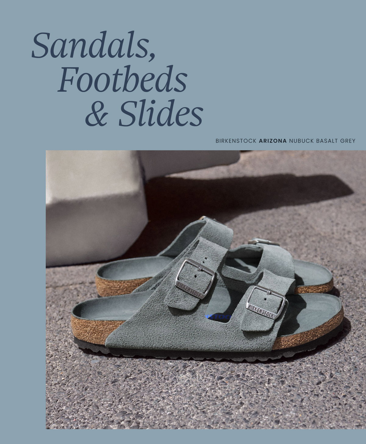 BIRKENSTOCK ARIZONA NUBUCK BASALT GREY