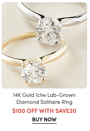 Peace Jewelers | 14K Gold 1.00ctw Lab-Grown Diamond Solitaire Ring  $100 Off with SAVE20