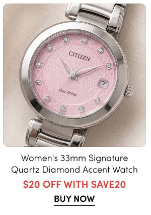 CT-eo1110  Citizen Women's 33mm Signature Quartz Date Diamond Accent Bracelet Watch  $20 Off with SAVE20