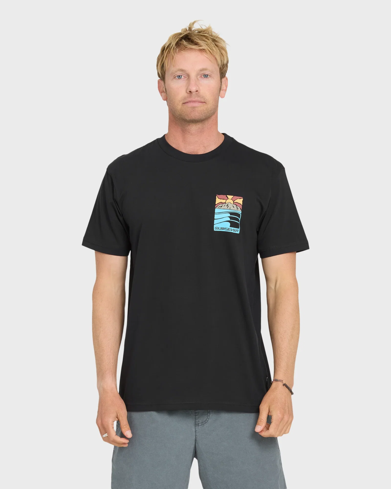Image of Going Right Classic Short Sleeve Cotton T-Shirt - Black