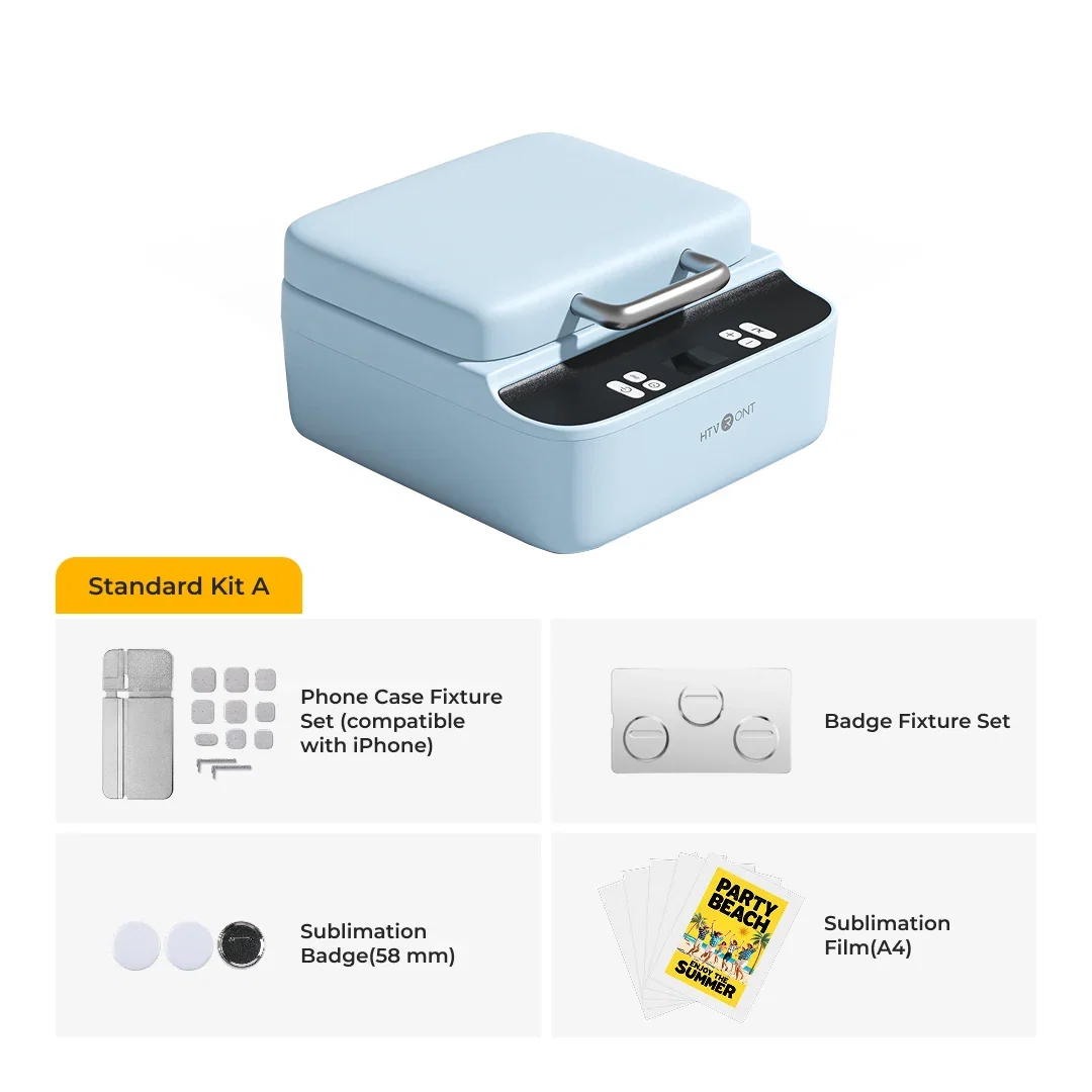 HTVRONT H17 Phone Case Heat Press - Standard Kit A(Compatible With iPhone In Stock) / Bubble Blue