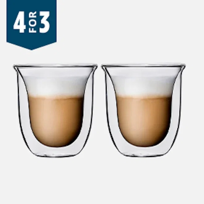 Humble & Mash Double Walled Barista Cappuccino Glasses, Set of 2