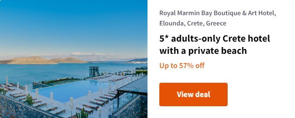 5* adults-only Crete hotel with a private beach