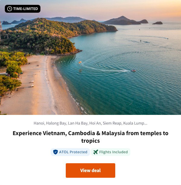 Experience Vietnam, Cambodia & Malaysia from temples to tropics