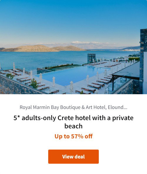 5* adults-only Crete hotel with a private beach