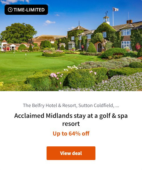 Acclaimed Midlands stay at a golf &amp; spa resort